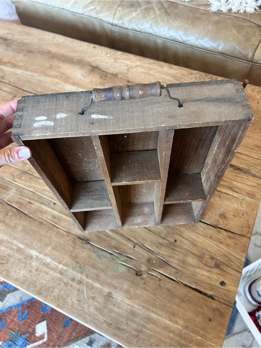 Vintage antique Wooden drawer Compartment Shelf - display decor staging